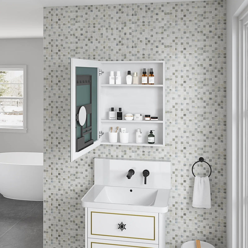 24'' W x 30'' H Surface Frameless Mirror Medicine Cabinet by HouseOfZazla