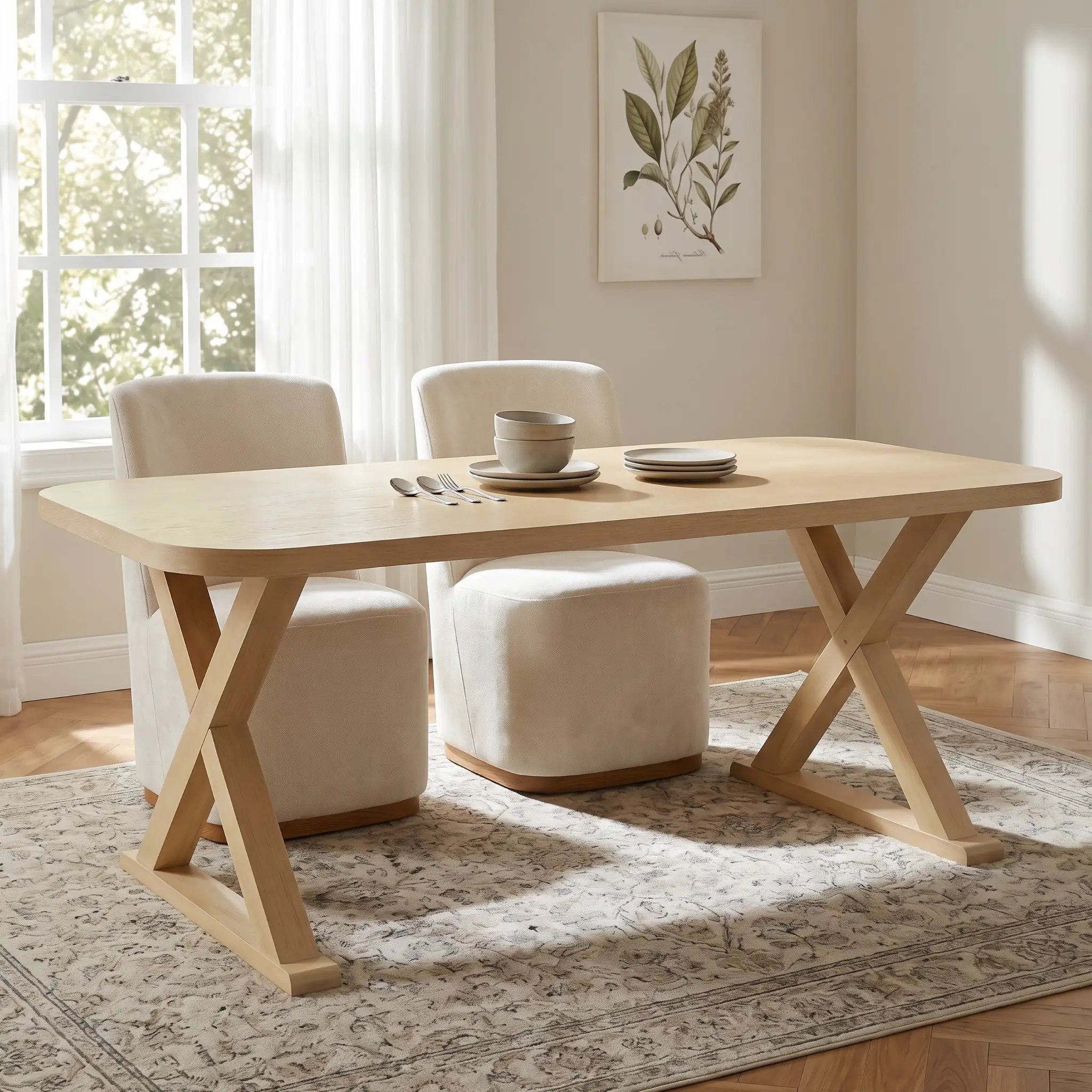 Natural Oak Veneer Dining Table by HouseOfZazla