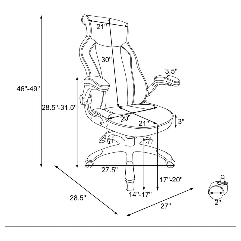 Adjustable Height Office Chair With Ergonomic Design And Swivel Mechanism - Black by HouseOfZazla