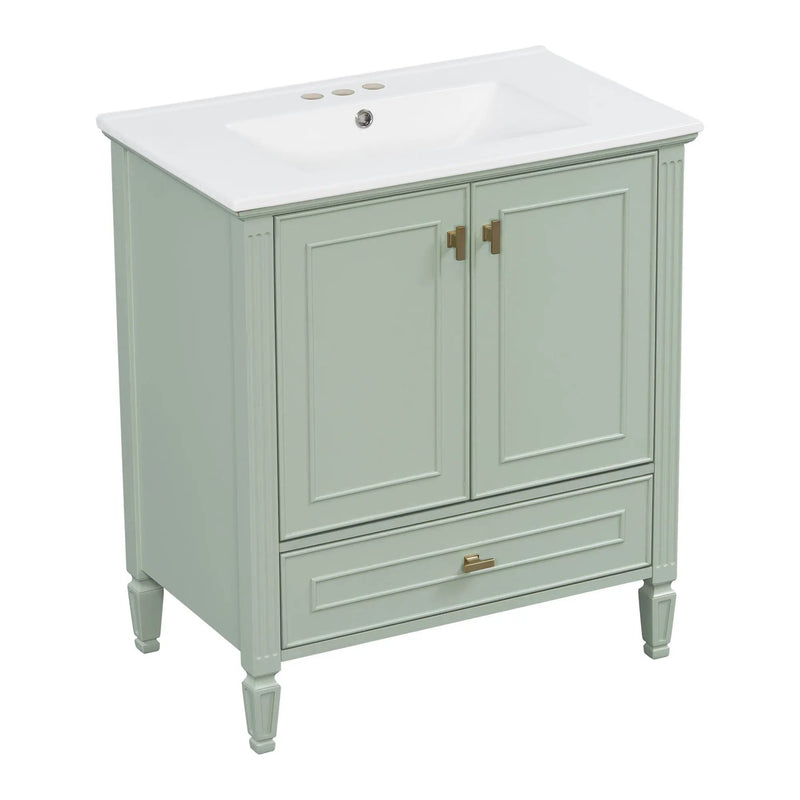 Freestanding Vanity With 1 Drawer & 2 Soft Close Doors With Door Mounted Storage by HouseOfZazla