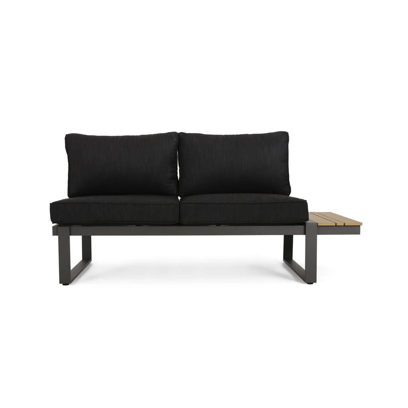 Sterling V-Shaped Outdoor Aluminum 5 Seater Sofa Set with Cushions by HouseOfZazla