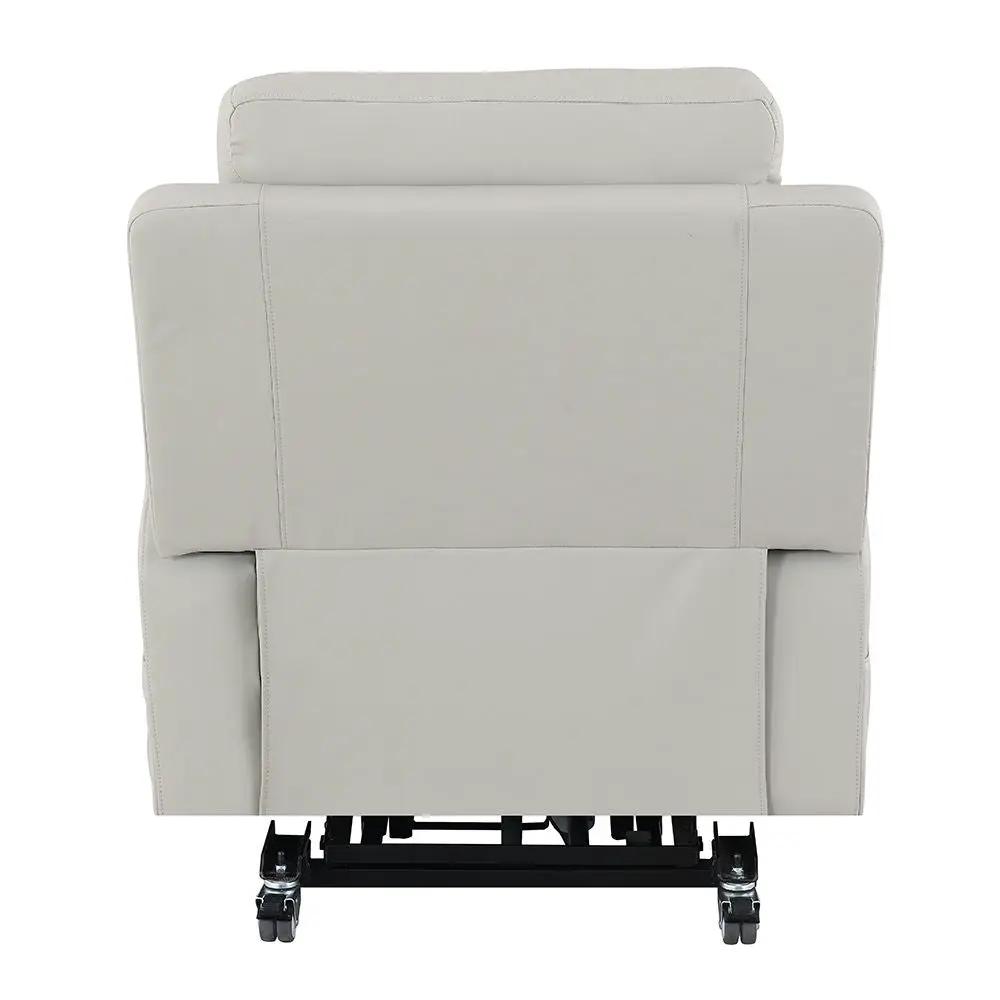 Marsha - Power Recliner With Lift & Massage - Light Gray Leather by Unique Piece Furniture