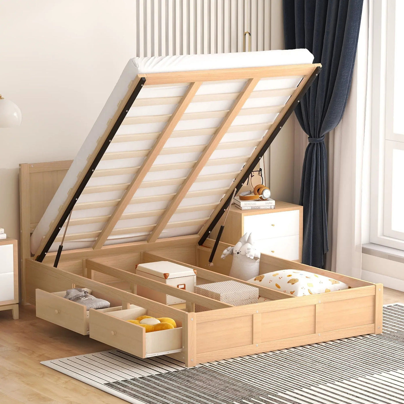 Platform Bed With Underneath Storage And 2 Drawers by HouseOfZazla
