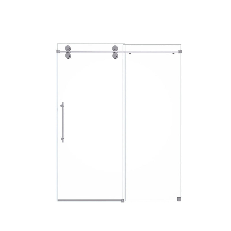 Frameless Single Sliding Shower Door With Clear Tempered Glass by HouseOfZazla