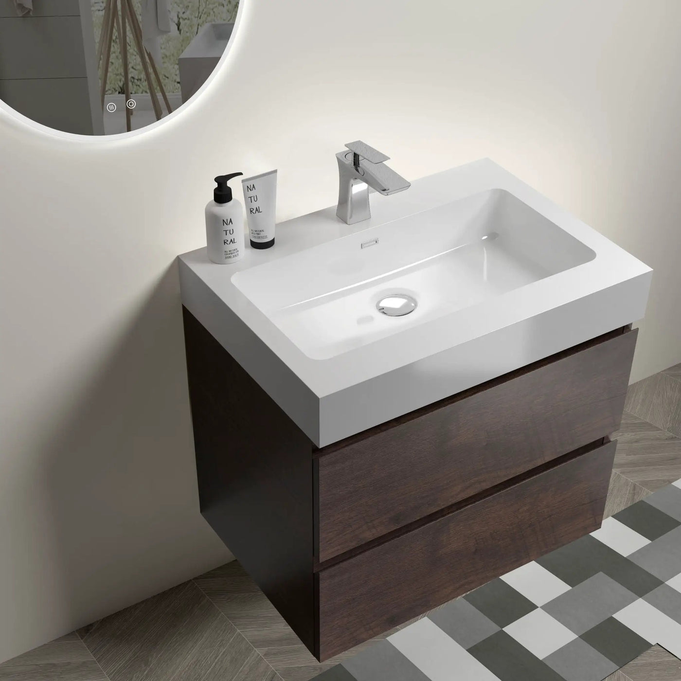 Alice - Bathroom Vanity Wall Mounted With Sink, Large Storage by Unique Piece Furniture