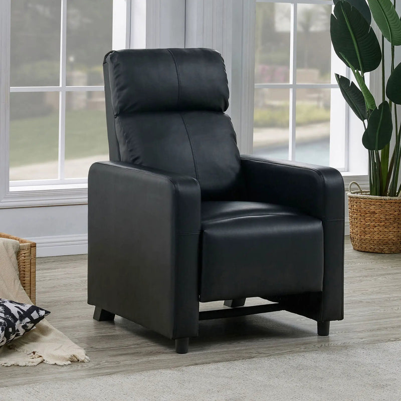 Push Back Recliner - Black by Unique Piece Furniture