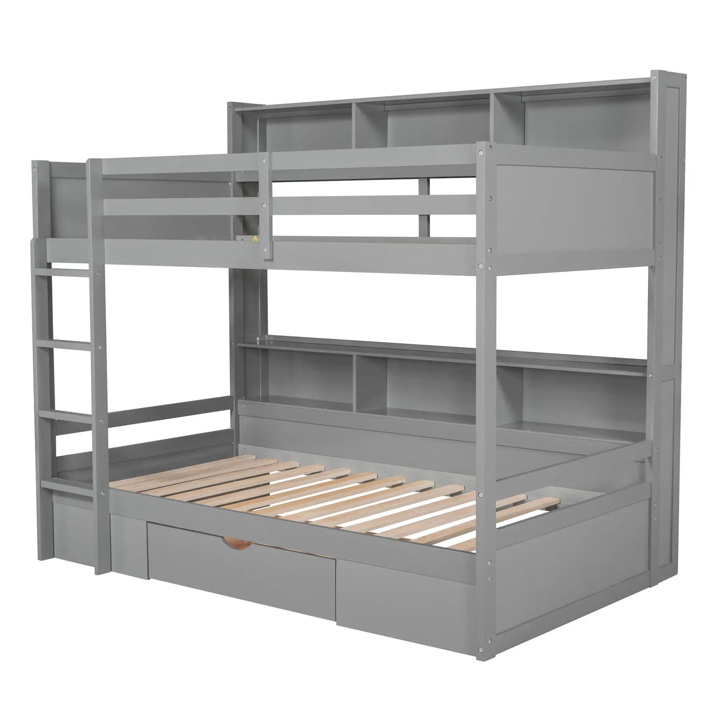 Carolee - Twin Size Bunk Bed With Built-In Shelves by Unique Piece Furniture