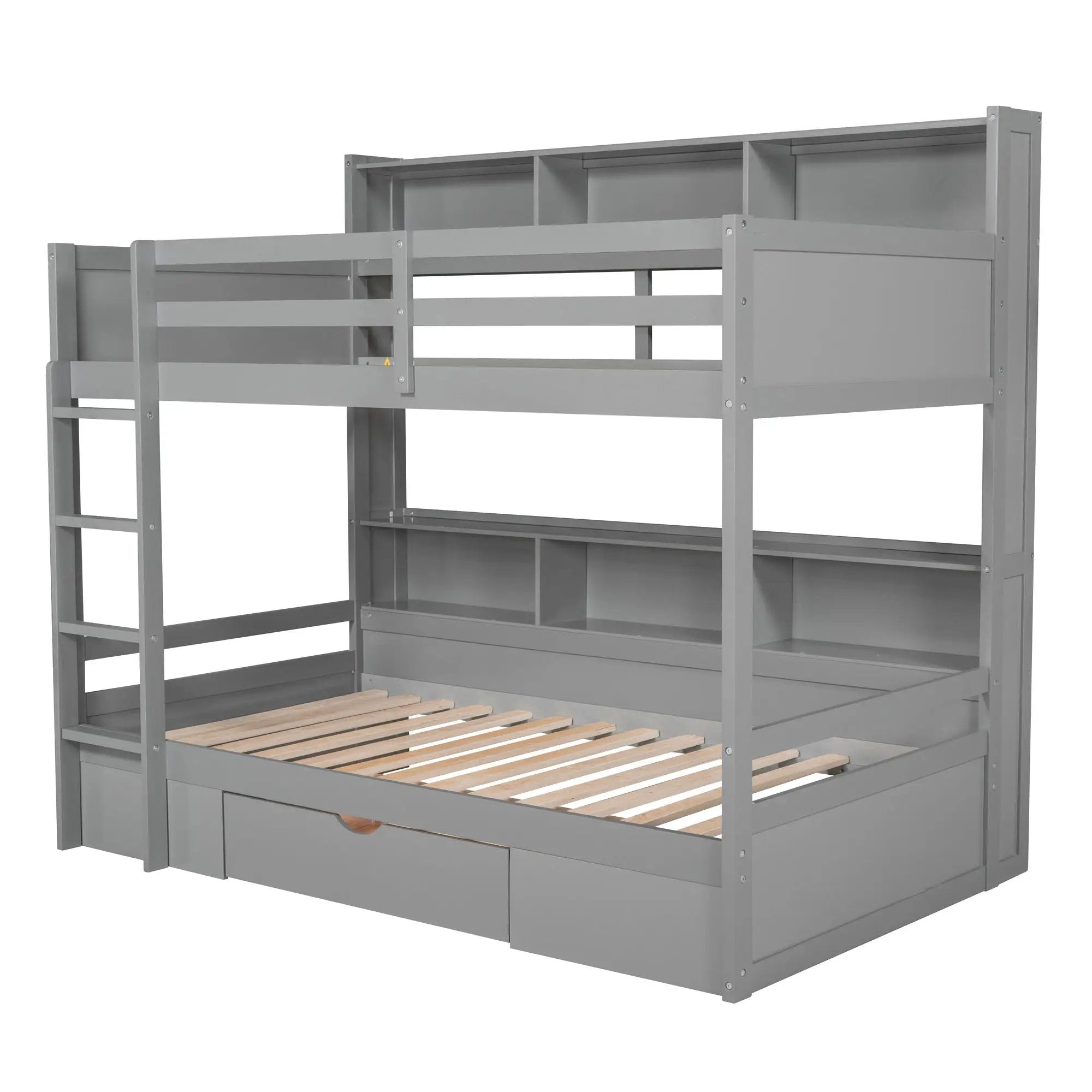 Carolee - Twin Size Bunk Bed With Built-In Shelves by Unique Piece Furniture