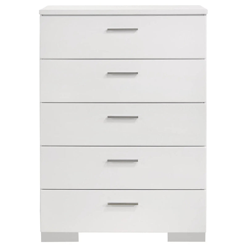 Dulcey - 5 Drawer Bedroom Chest - White