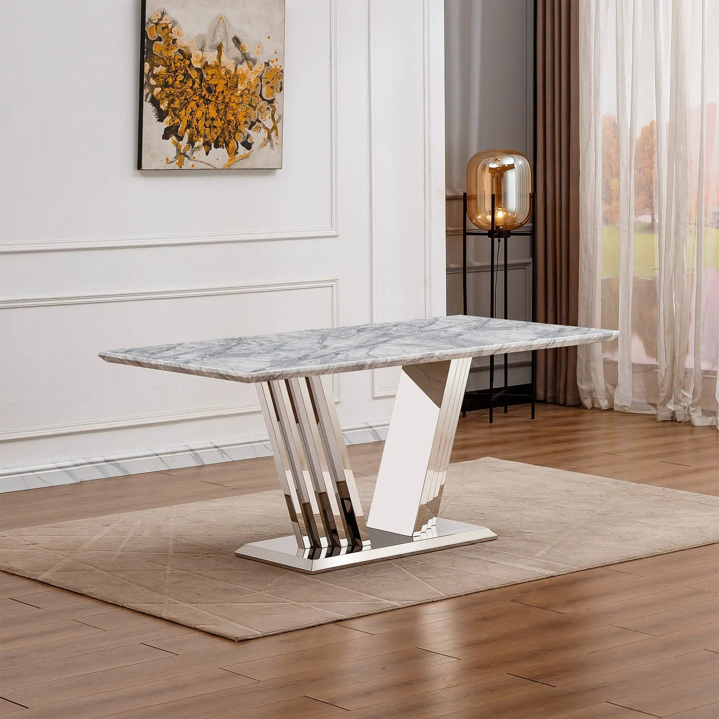 Marble Dining Table for 6 People by HouseOfZazla