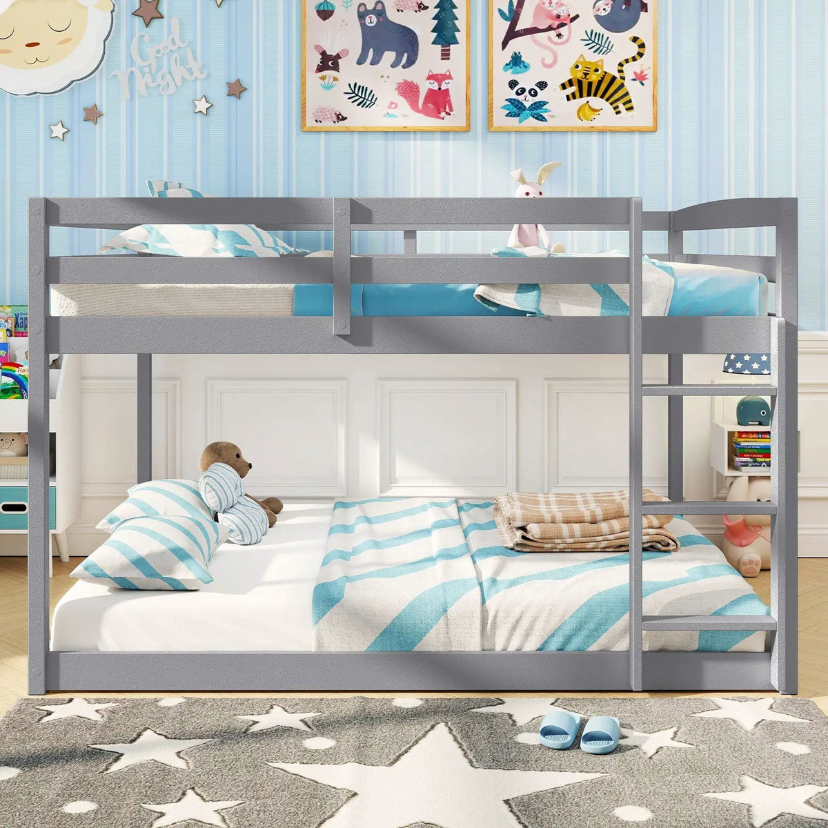Full Over Full Bunk Bed Low-to-ground Bunk Bed, photo 7 of 16