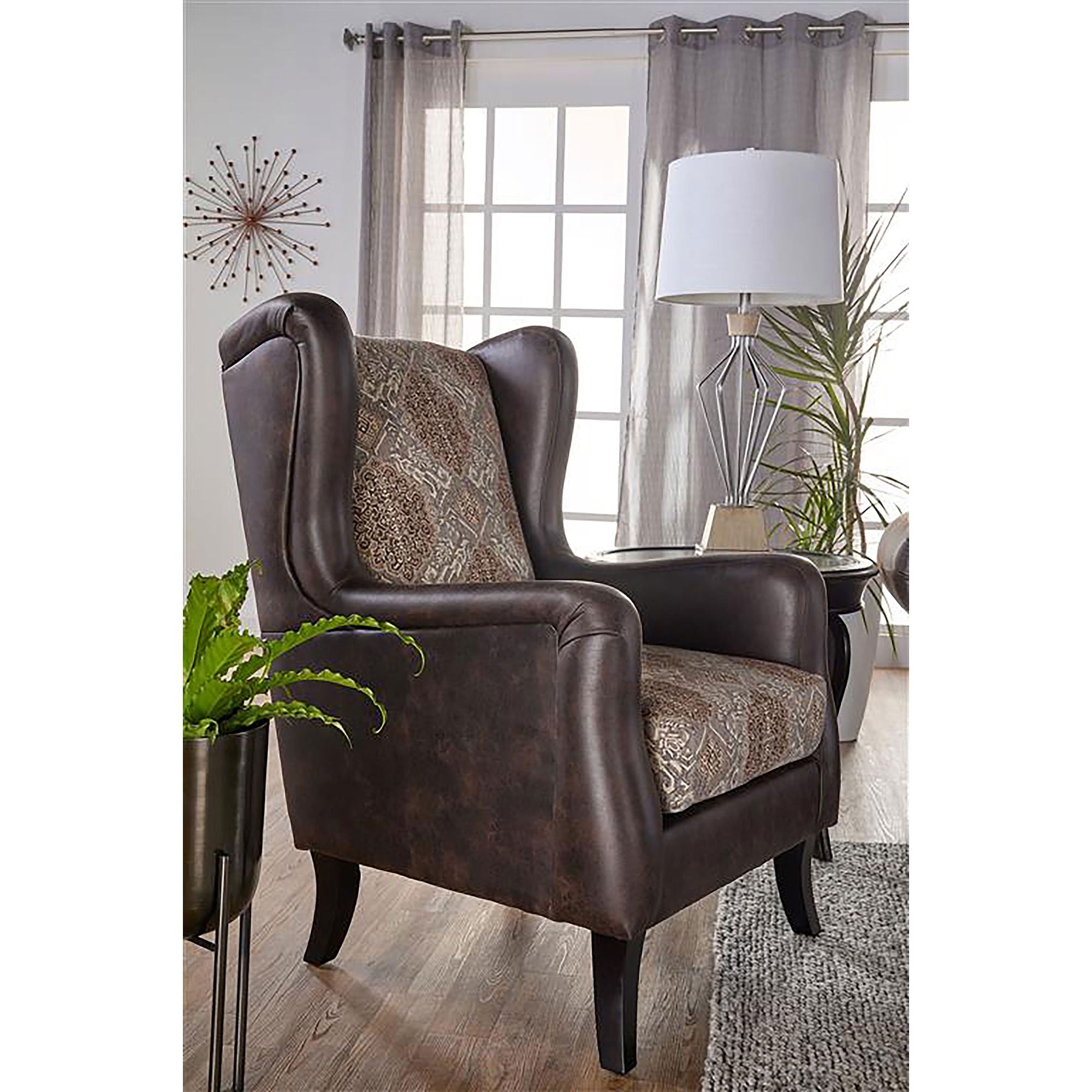 Brookridge - Wingback Accent Club Chair - Brown by HouseOfZazla