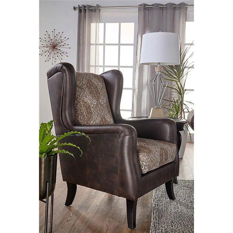Brookridge - Wingback Accent Club Chair - Brown by HouseOfZazla