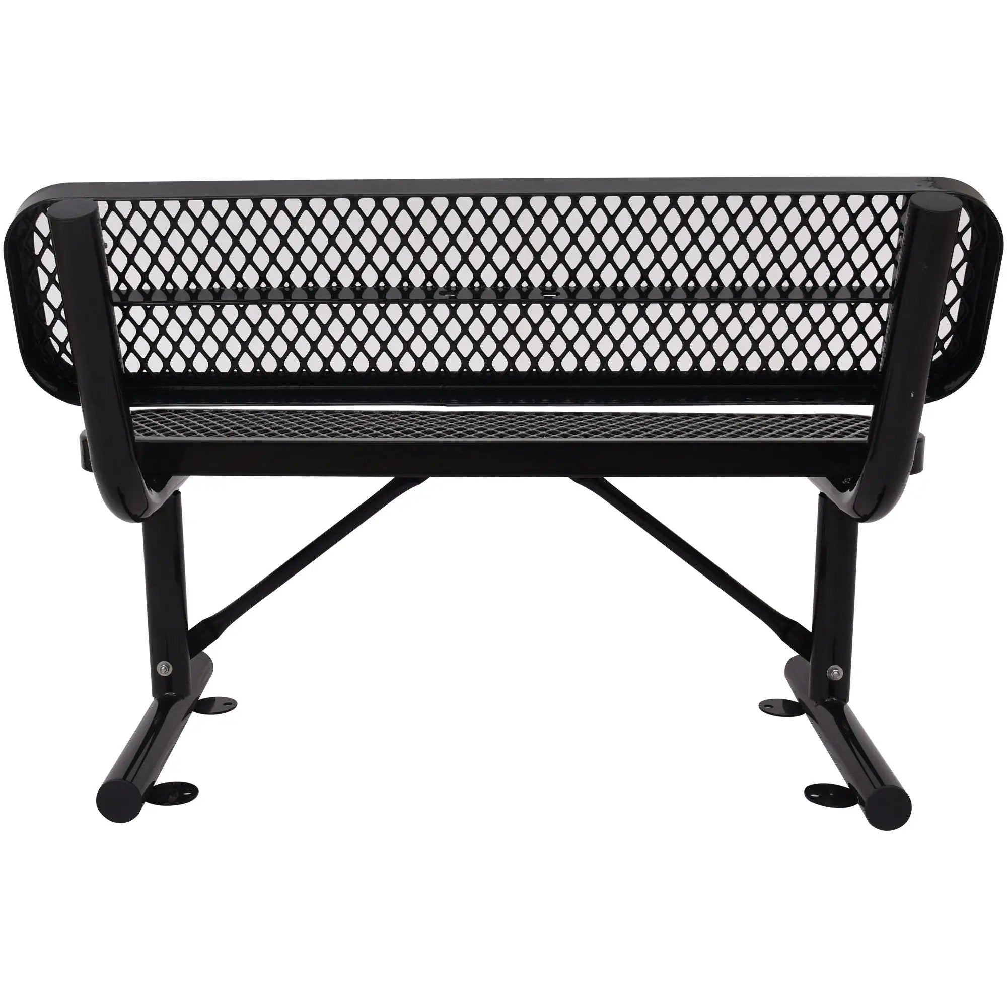 6' Outdoor Steel Bench With Backrest by HouseOfZazla