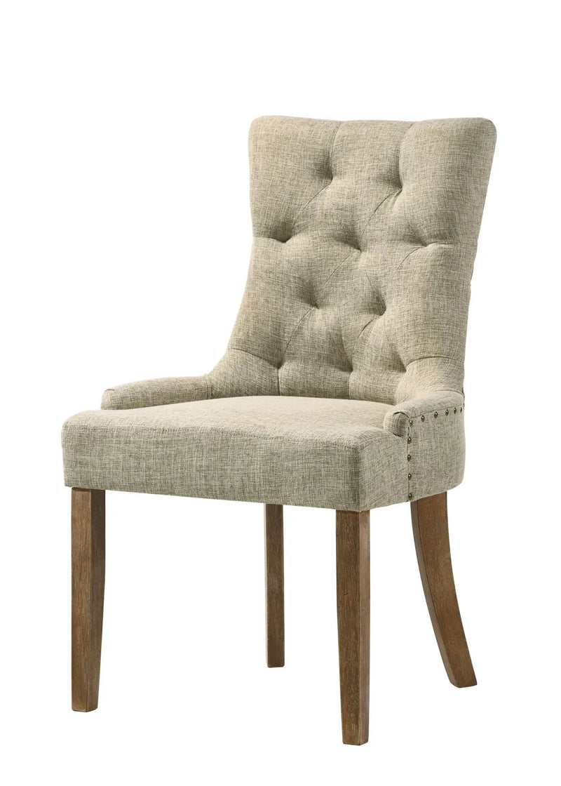 Yotam - Side Chair (Set of 2) - Beige / Oak by Unique Piece Furniture