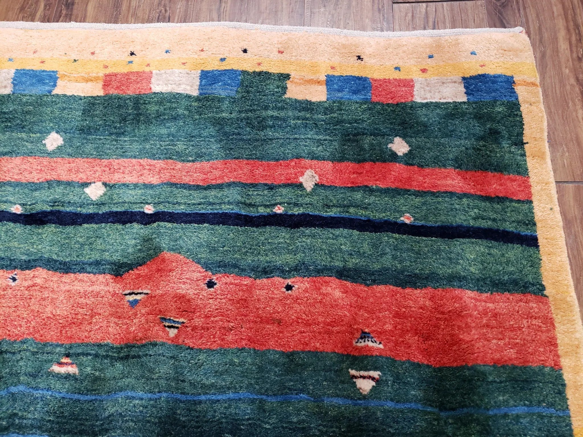 Colorful Persian Gabbeh Rug 4x6, Soft Pile, Colorful Rug, Handmade Hand Knotted Wool Carpet, Home Office Rug, Area Rug for Bedroom 4 x 6 ft by Jewel Rugs