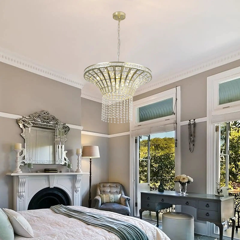 8-Light 23.6' Wide Crystal Waterfall Chandelier by HouseOfZazla