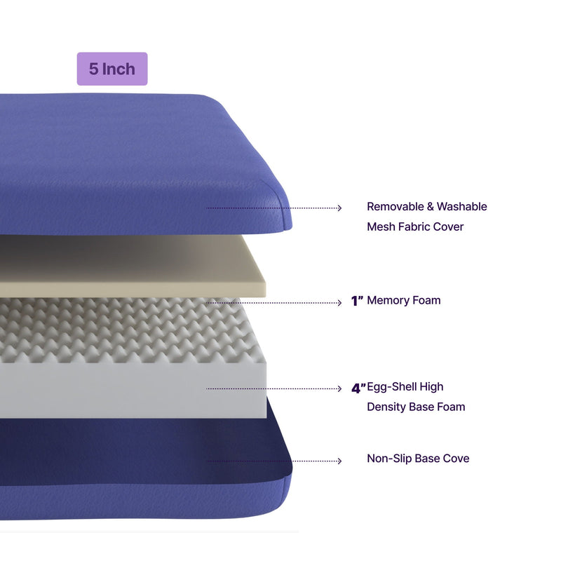 5" Memory Foam Mattress With Responsive Support And Breathable Cover by HouseOfZazla