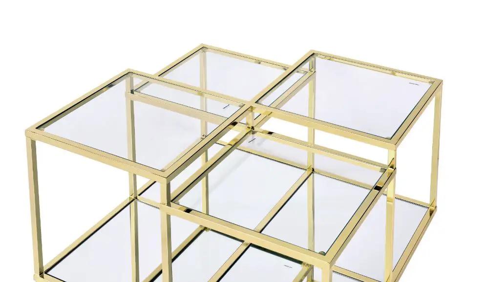 Uchenna - Coffee Table - Clear Glass & Gold by Unique Piece Furniture