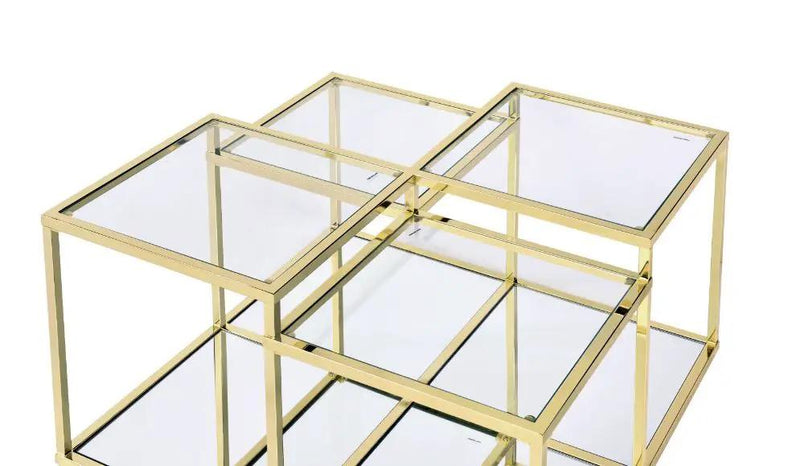 Uchenna - Coffee Table - Clear Glass & Gold by Unique Piece Furniture