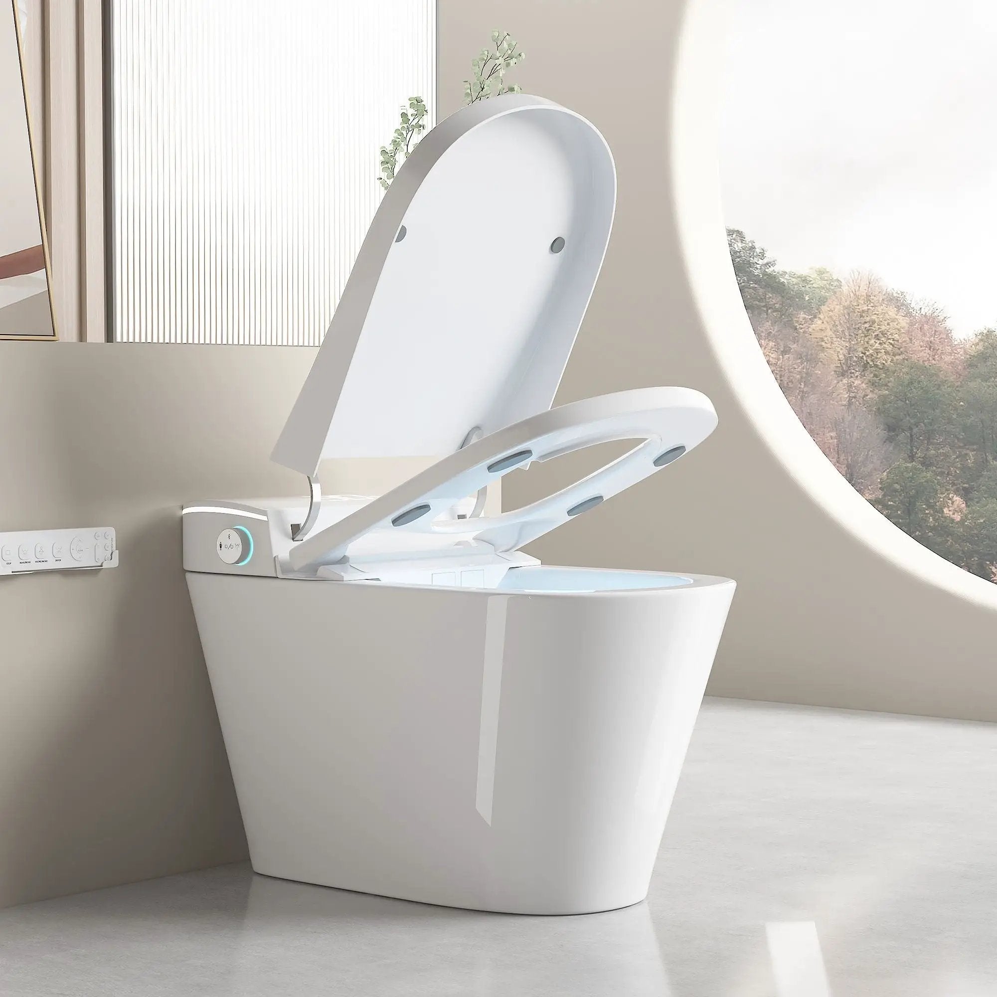 Smart Bidet Toilet With Auto Open / Close Seat, Warm Water Wash, Heated Seat, And Wireless Remote Control by HouseOfZazla