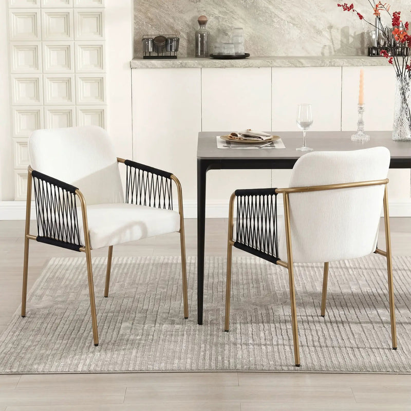Modern Glam Upholstered Dining Chairs (Set of 2) by HouseOfZazla