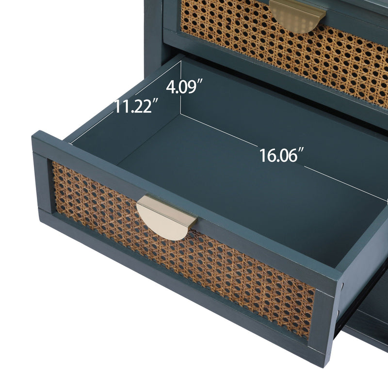 2 Drawer Side Table, Natural Rattan by Unique Piece Furniture