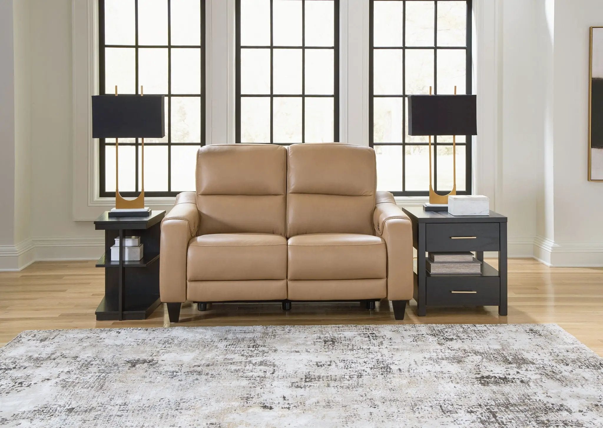 Mosswell - Power Reclining Loveseat With Adj Headrest - Toffee by Unique Piece Furniture