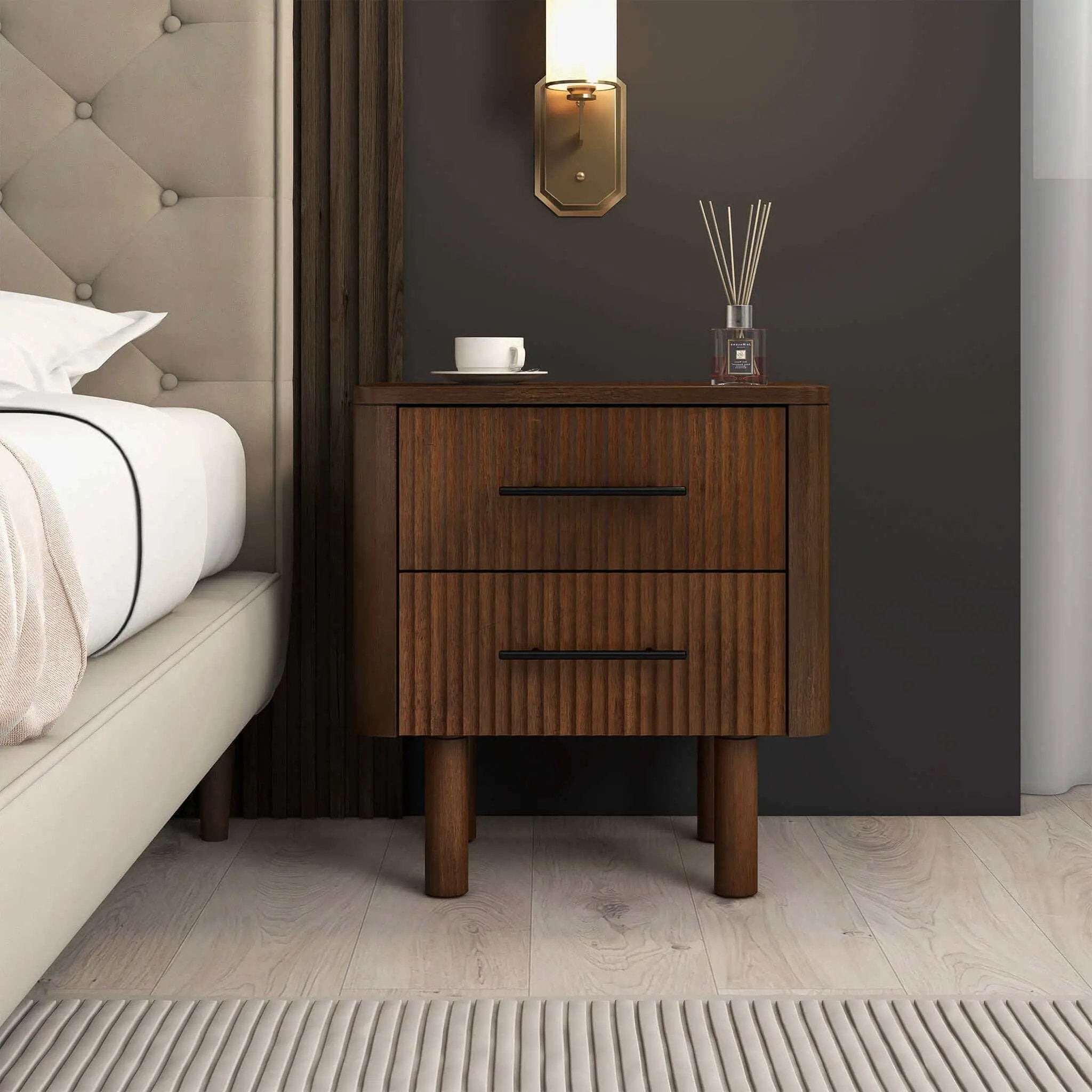 Logan - Nightsd Bed Side Tables With 2 Drawers - Brown by Unique Piece Furniture