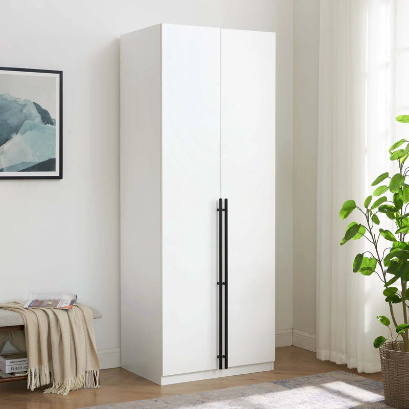 Lee - Free Standing Wardrobe Closet With Adjustable Shoe Shelves by HouseOfZazla