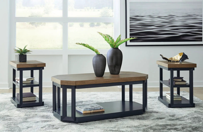 Landocken - Occasional Table Set (Set of 3) - Brown / Blue by Unique Piece Furniture