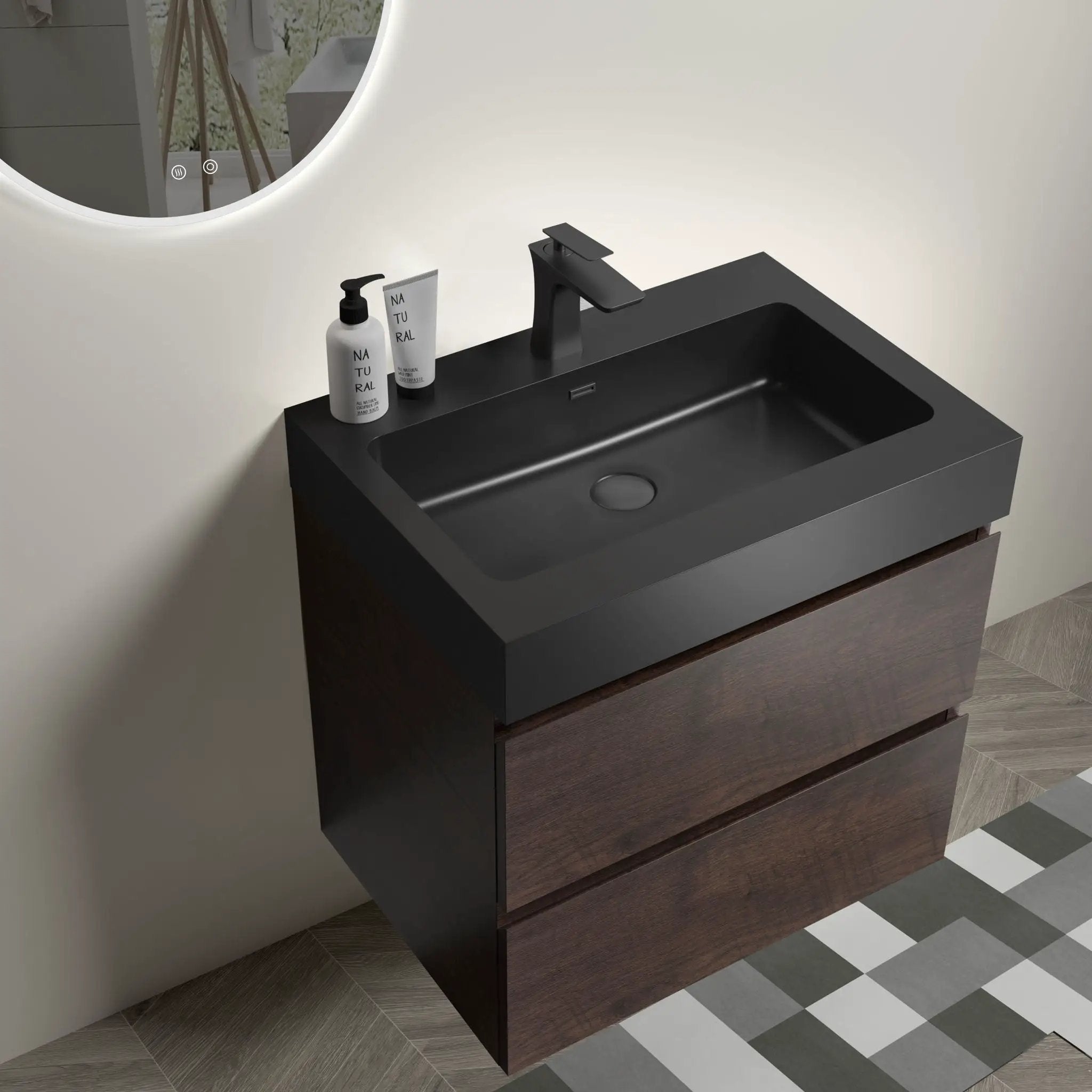 Alice - Bathroom Vanity Wall Mounted With Sink, Large Storage by Unique Piece Furniture
