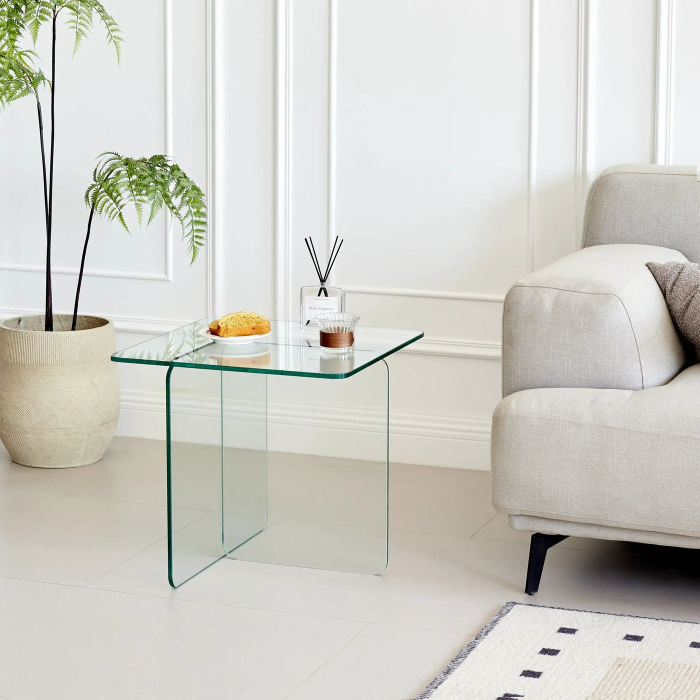 Modern Transparent Tempered Glass Sidetable by HouseOfZazla