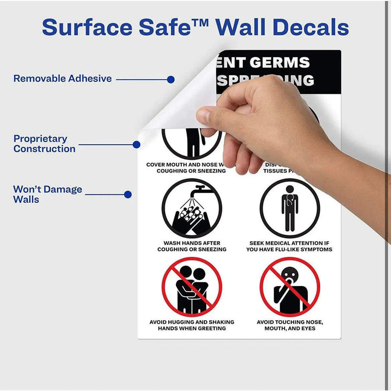 Avery Customizable Removable Wall Decals, 7" x 10", Matte White, Water Resistant Printable Labels, 3 Blank Wall Decal Stickers (61516) by Selzalot