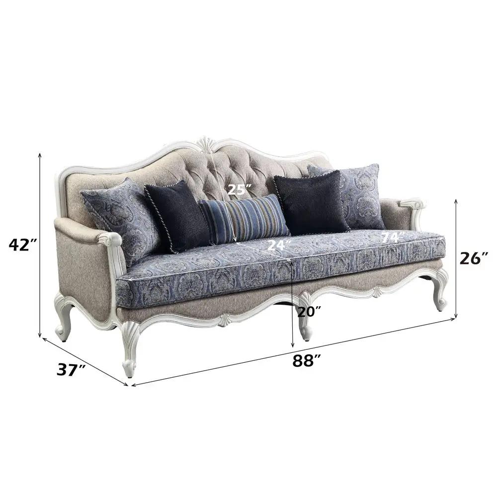 Ciddrenar - Sofa With 5 Pillows - Fabric & White by Unique Piece Furniture