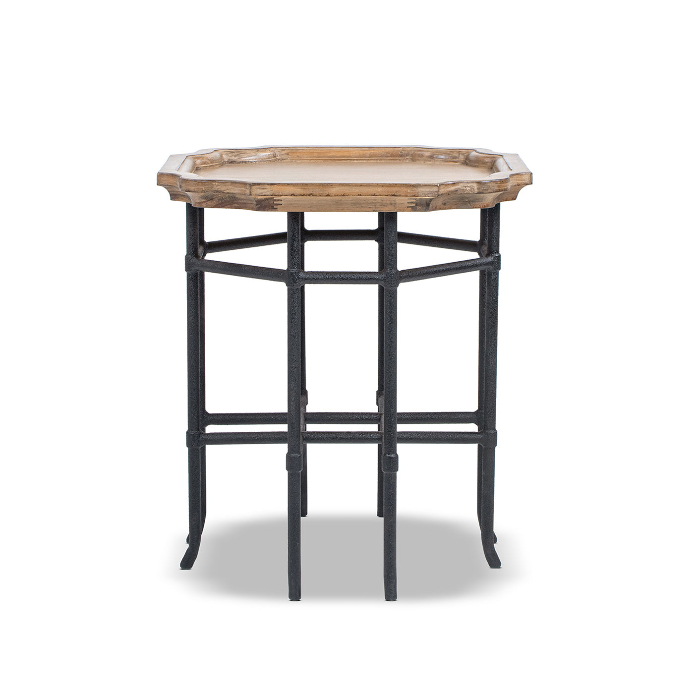 Foundry 24" Square Reclaimed Pine Wood & Iron Side Table Antique by HouseOfZazla