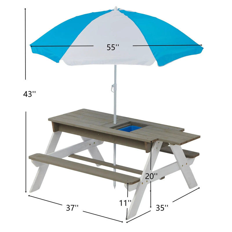 Kids Picnic Table With Sand And Water Table Conversion by Unique Piece Furniture