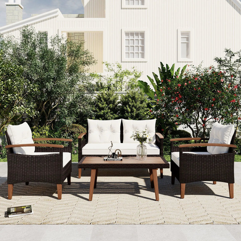 4 Piece Garden Furniture, Patio Seating Set by Unique Piece Furniture