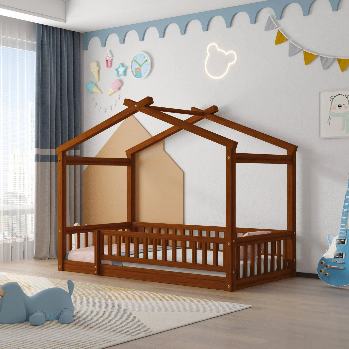 Bed House Bed Frame With Fence by Unique Piece Furniture
