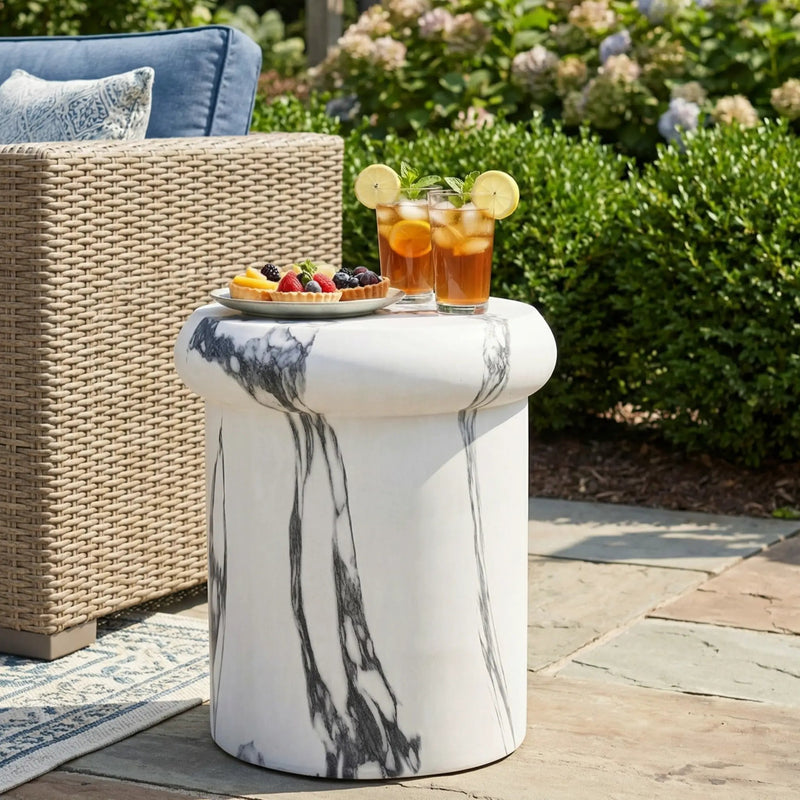 18.11"H Sculptural MGO Side Table by HouseOfZazla