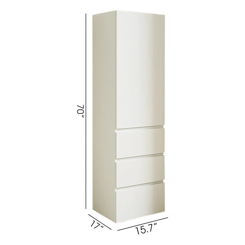 Elise - Slim Modular Closet Cabinet With Drawers - White by HouseOfZazla