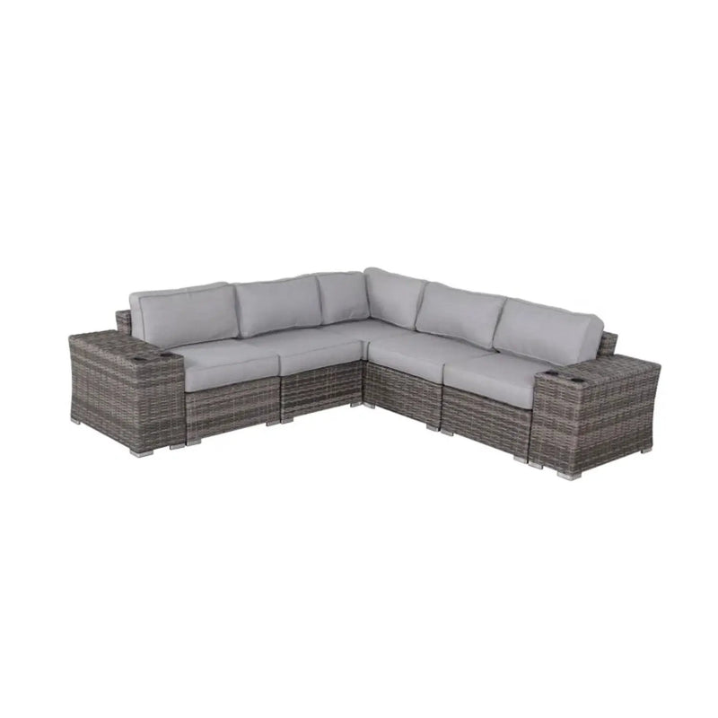 Rattan Sectional Sofa Set With Cushions by HouseOfZazla