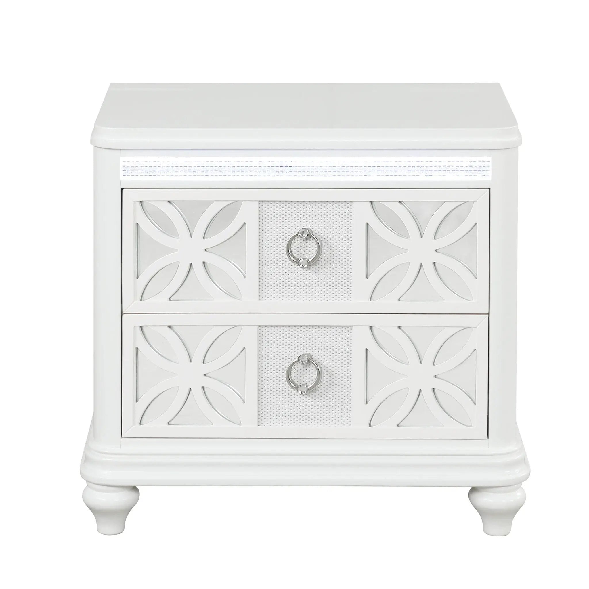 Abigale - 2 Drawer Nightstand With LED - White by HouseOfZazla