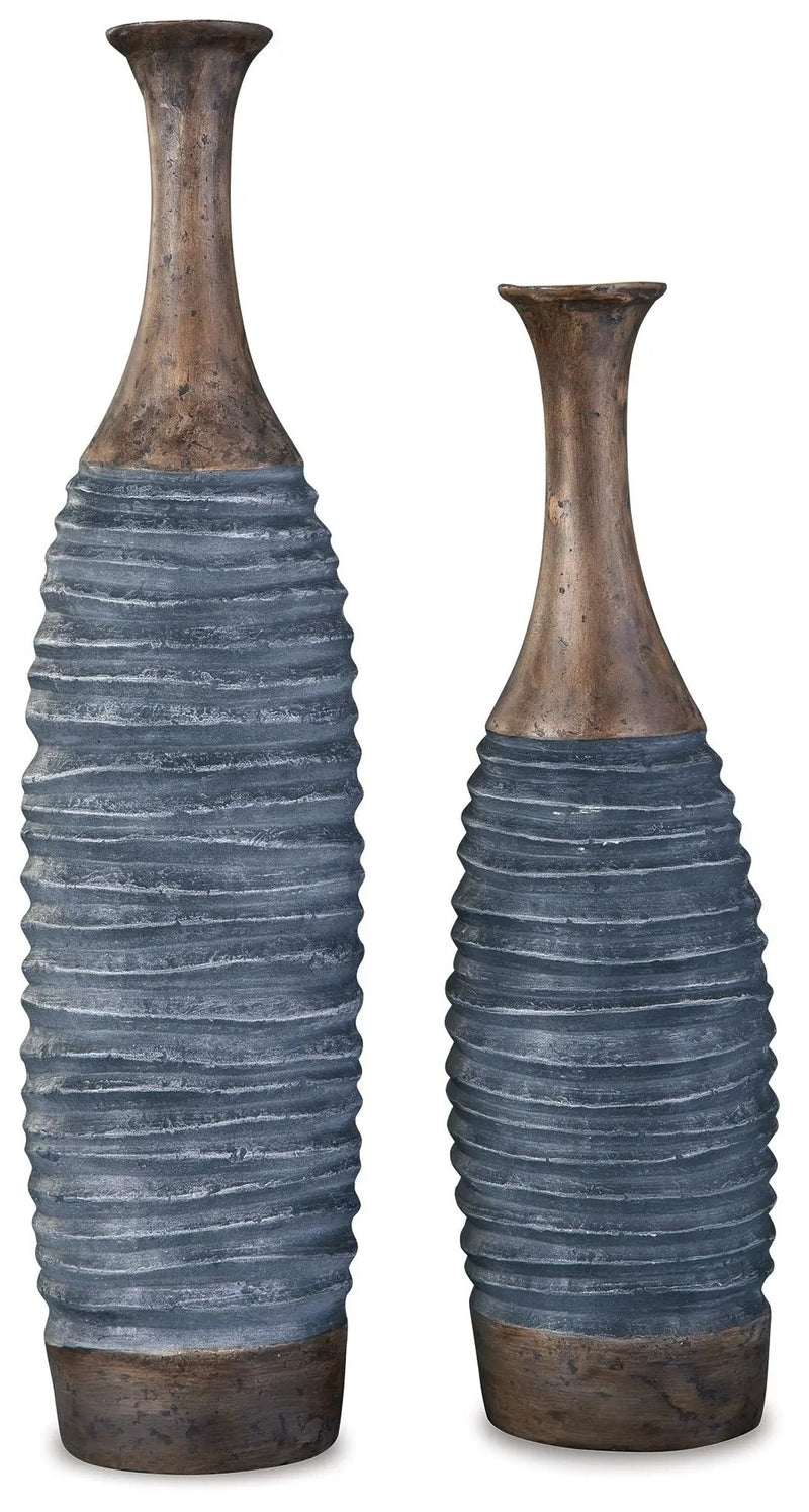 Blayze - Vase Set (Set of 2) - Antique Gray / Brown by Unique Piece Furniture