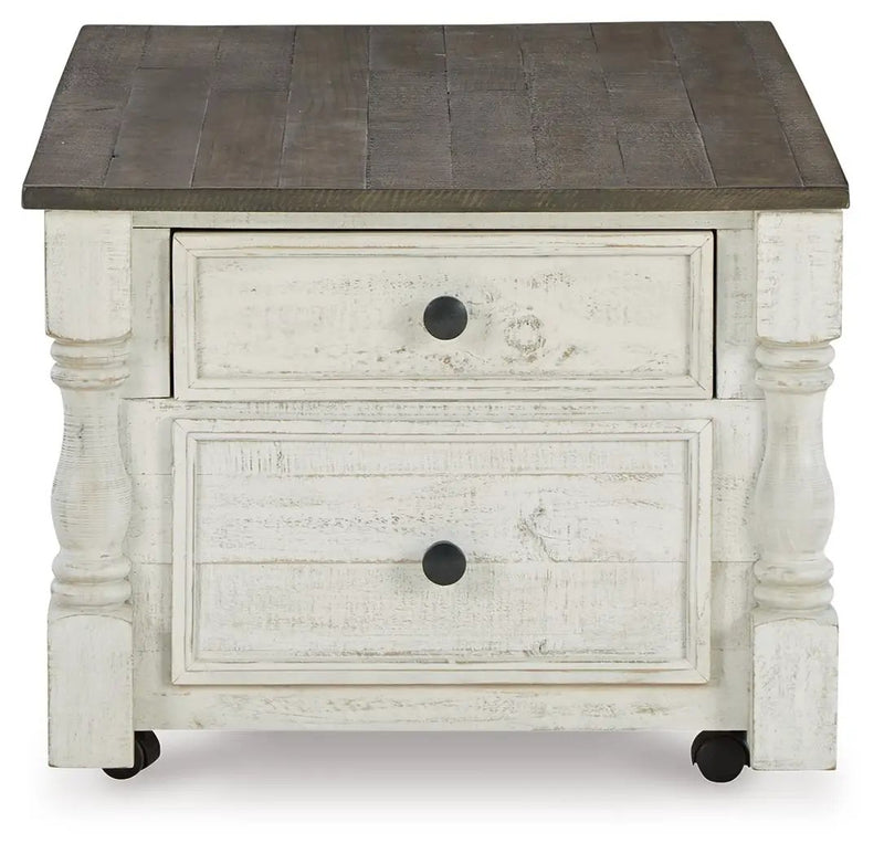 Havalance - Lift Top Cocktail Table with Storage Drawers - White / Gray by Unique Piece Furniture