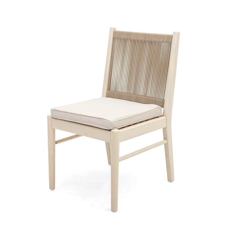 Cordoba - Dining Chair (Set of 2) With Acacia Wood Frame And Water Repellent Fabric - Beige / Yellow by HouseOfZazla