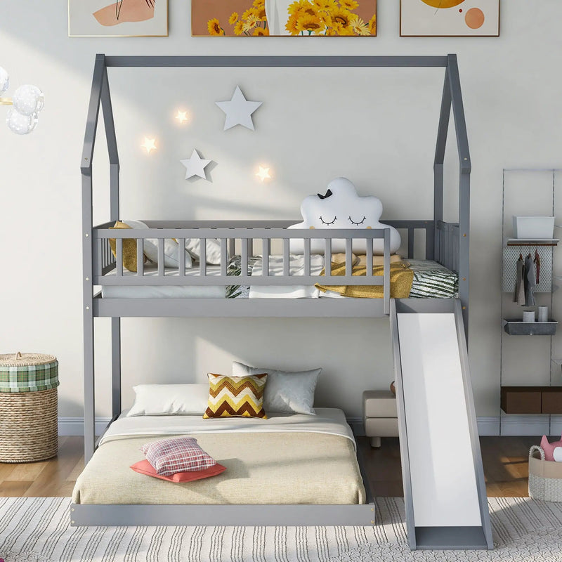 House Bunk Bed With Slide And Built In Ladder by Unique Piece Furniture