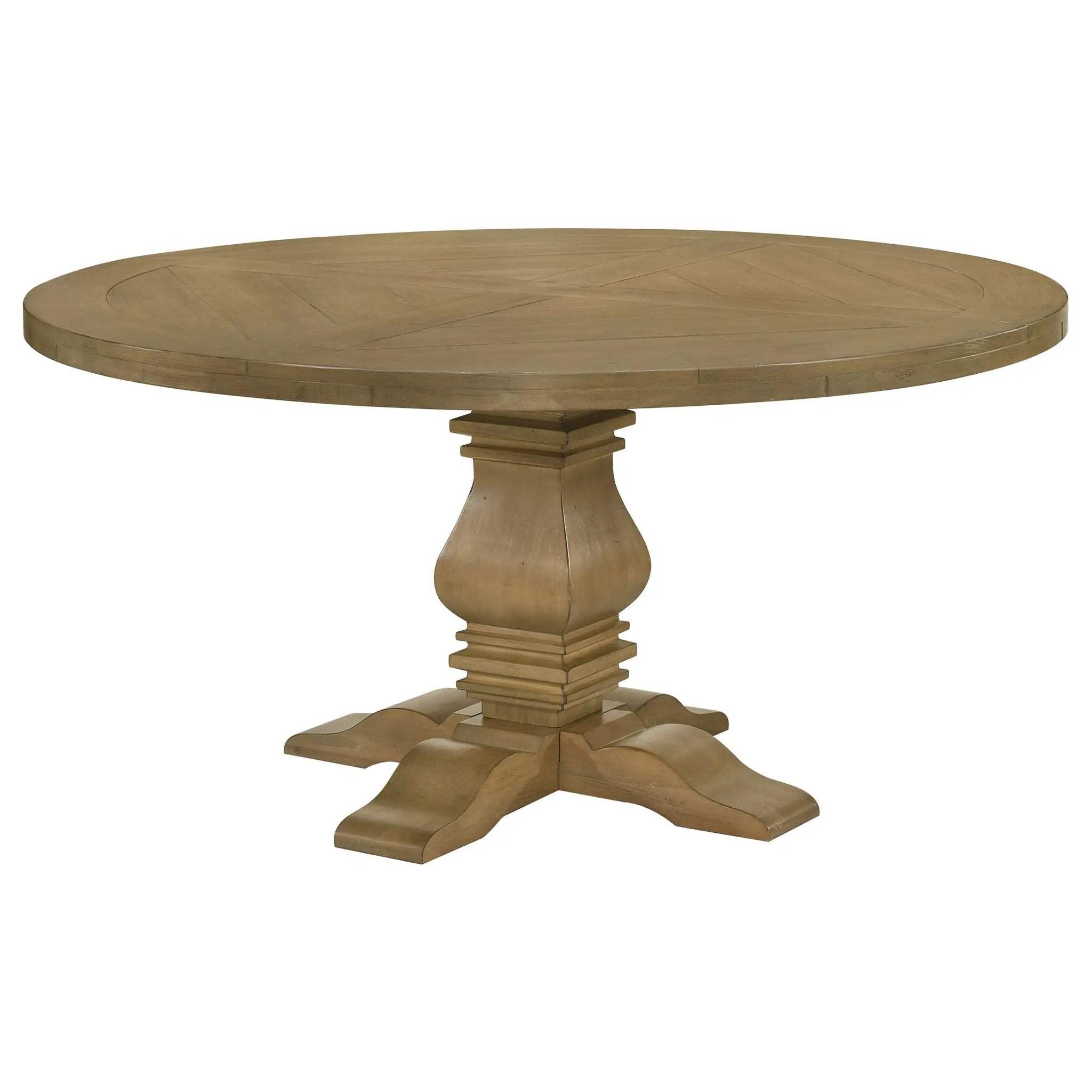 Florence Round 60-inch Wood Dining Table Rustic Honey by Unique Piece Furniture