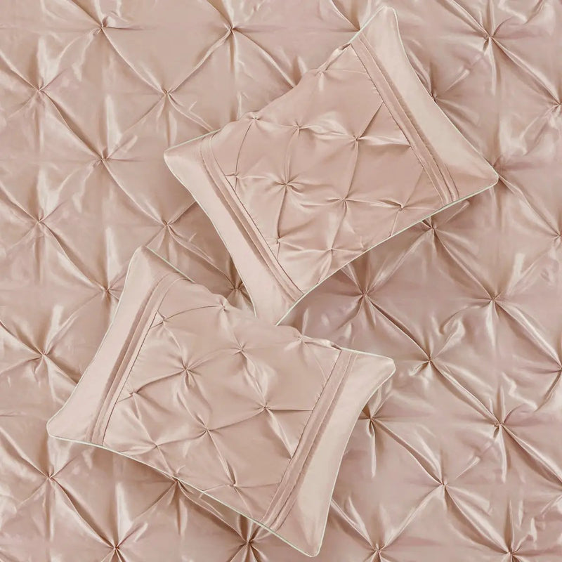 7 Piece Tufted Comforter Set Blush King by HouseOfZazla