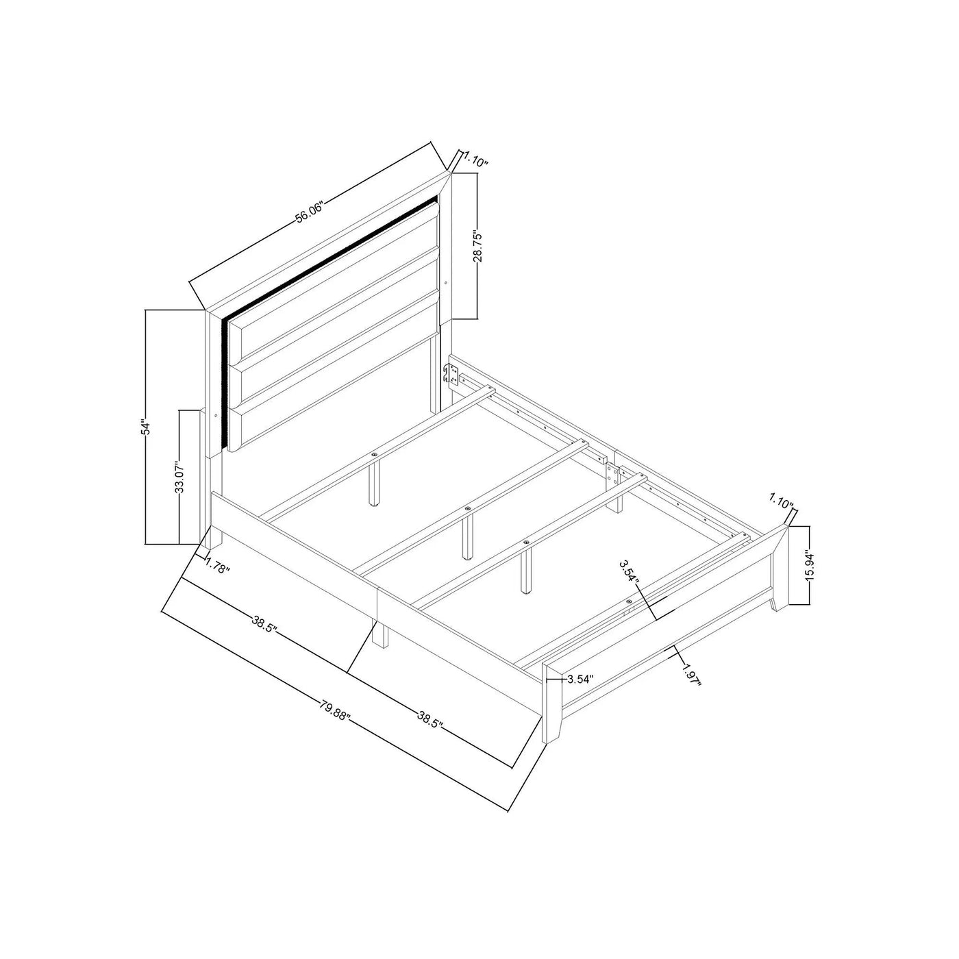 Carlos - Modern Design Bed With LED by Unique Piece Furniture